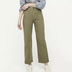 J. Crew Army Green Slim Wide-Leg Pants Size 26 NWT